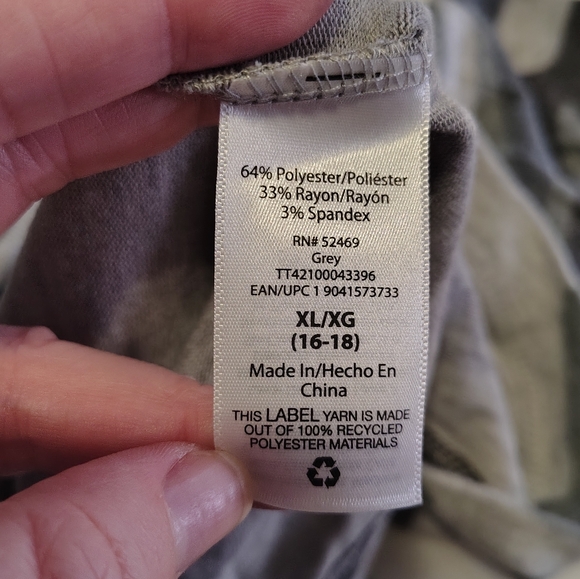 Time and Tru Super Soft Gray Camo Long Sleeve Tee Size Extra Large - Picture 7 of 8